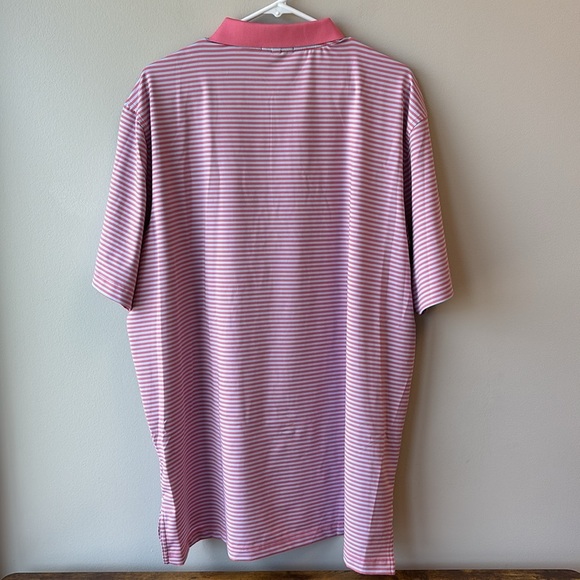 Peter Millar XL Polo Pink Striped Men's Summer Comfort PGA logo - Picture 5 of 5